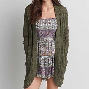 🟠 olive green american eagle cardigan